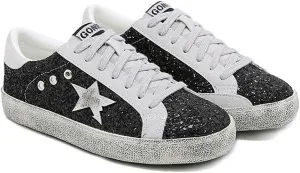 Women's Fashion Star Sneaker Glitter Sparkly Fashion Shiny Casual Bling Sequin Concert Shoes Canvas Low Top Lace Up Comfortable Cushioned Walking for Street Wedding Party Night Club