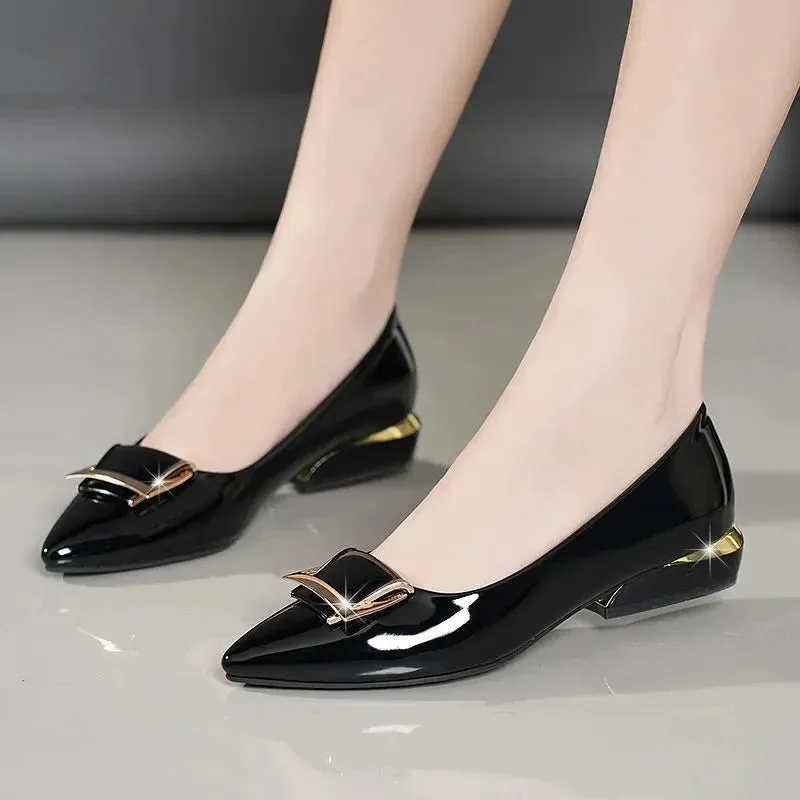 Women’s Fashion Sweet Lightweight Brown Slip-On Flats – Casual Black PU Leather Loafers for Spring, Office-Ready Zapatos Mujer