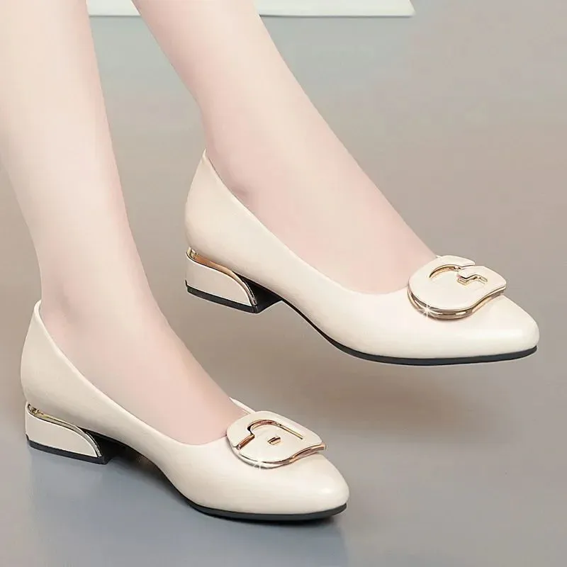 Women’s Fashion Sweet Lightweight Brown Slip-On Flats – Casual Black PU Leather Loafers for Spring, Office-Ready Zapatos Mujer