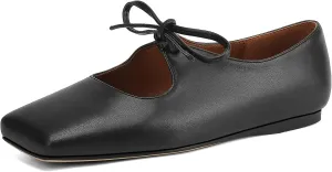 Women's Flats Soft Faux Leather Mary Jane Flats Comfortable Ballet Flats Business Casual Work Square Toe Slip On Dress Mary Jane Shoes