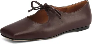 Women's Flats Soft Faux Leather Mary Jane Flats Comfortable Ballet Flats Business Casual Work Square Toe Slip On Dress Mary Jane Shoes