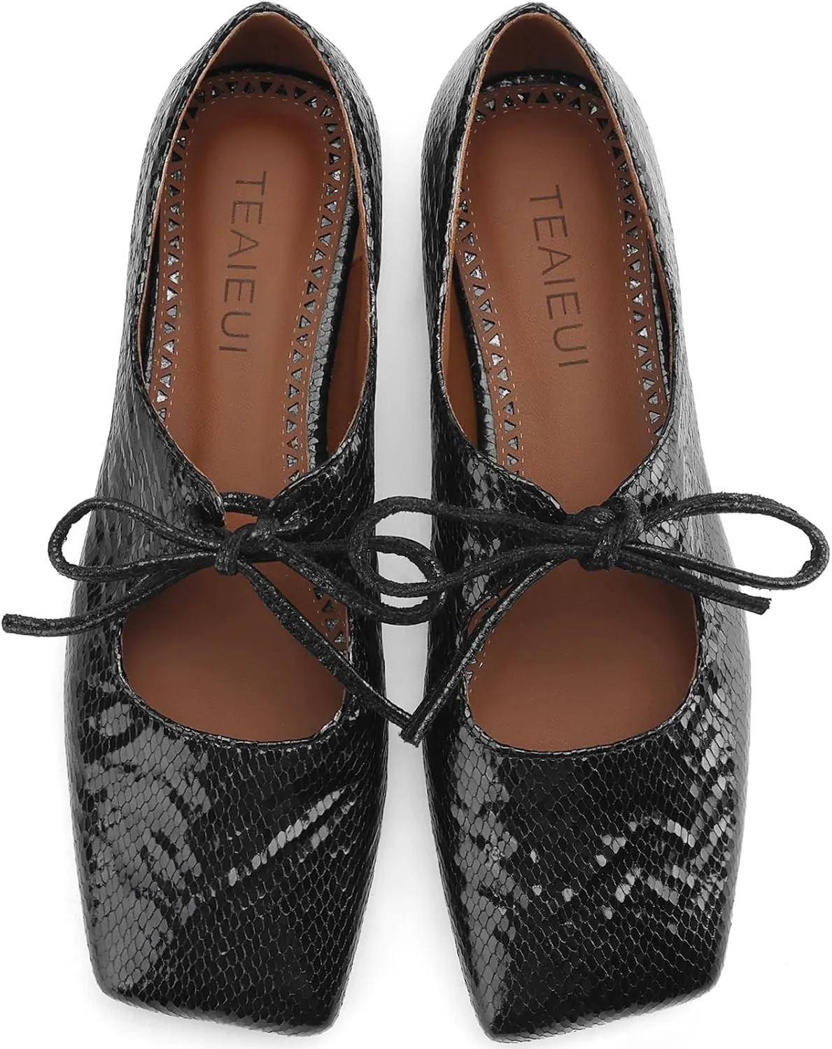 Women's Flats Soft Faux Leather Mary Jane Flats Comfortable Ballet Flats Business Casual Work Square Toe Slip On Dress Mary Jane Shoes