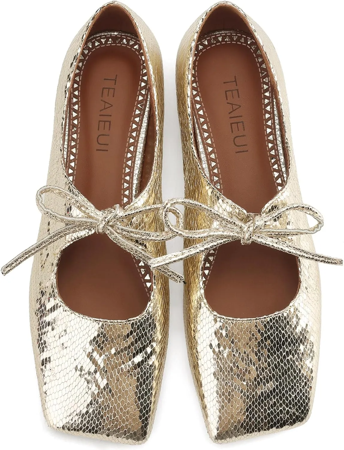 Women's Flats Soft Faux Leather Mary Jane Flats Comfortable Ballet Flats Business Casual Work Square Toe Slip On Dress Mary Jane Shoes