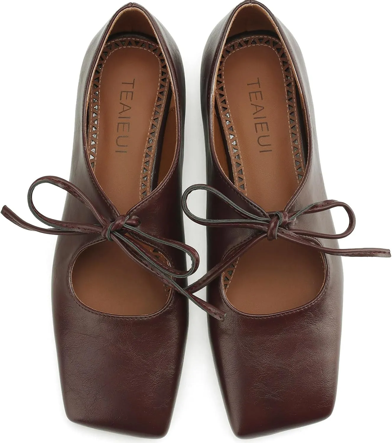 Women's Flats Soft Faux Leather Mary Jane Flats Comfortable Ballet Flats Business Casual Work Square Toe Slip On Dress Mary Jane Shoes