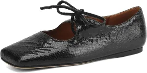 Women's Flats Soft Faux Leather Mary Jane Flats Comfortable Ballet Flats Business Casual Work Square Toe Slip On Dress Mary Jane Shoes