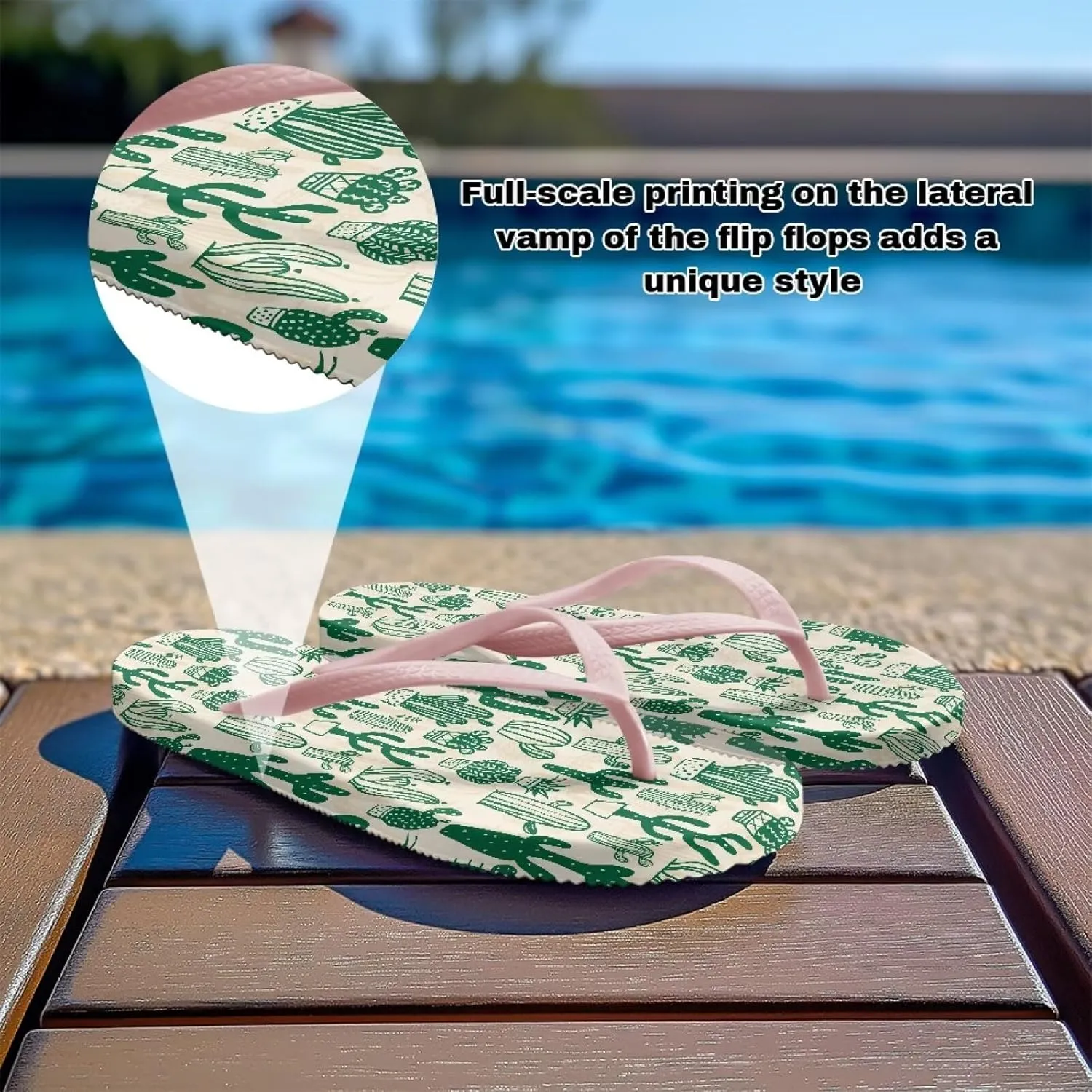 Womens Flip Flops Arch Support Comfortable Waterproof Open Toe Summer Beach Sandals Cushion Slip on Slippers Size US 5.5-9.5