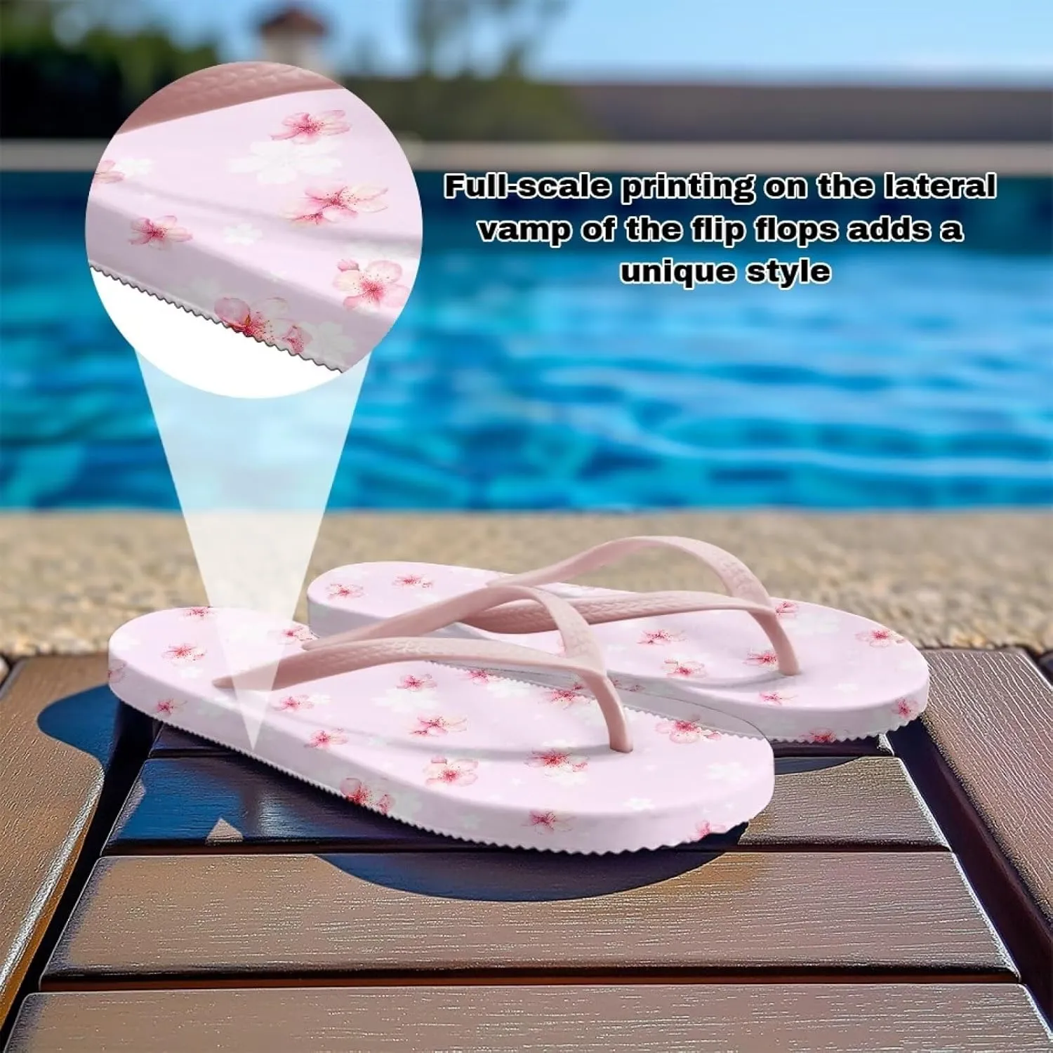 Womens Flip Flops Arch Support Comfortable Waterproof Open Toe Summer Beach Sandals Cushion Slip on Slippers Size US 5.5-9.5