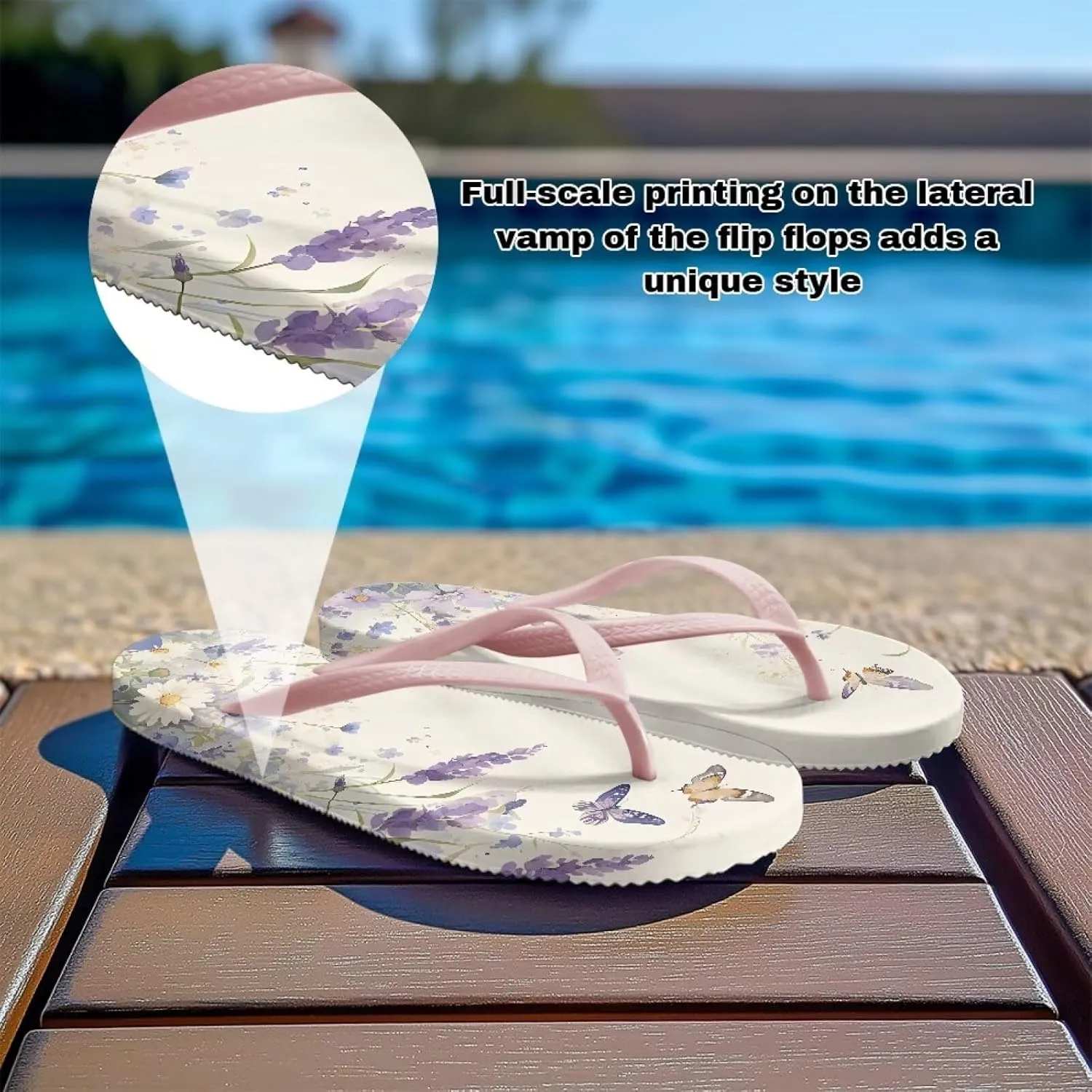 Womens Flip Flops Arch Support Comfortable Waterproof Open Toe Summer Beach Sandals Cushion Slip on Slippers Size US 5.5-9.5
