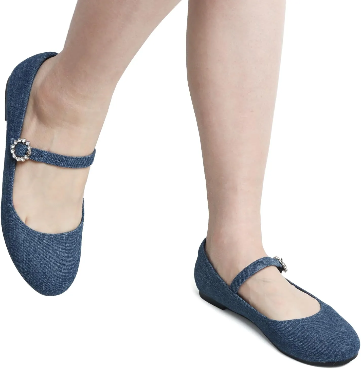 Womens Mary Jane Shoes Comfortable Strap Flats Dressy Casual Ballet Flats Shoes Floral Buckle Round Toe Black Flats Shoes for Women