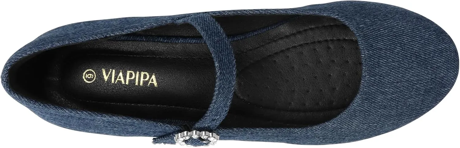 Womens Mary Jane Shoes Comfortable Strap Flats Dressy Casual Ballet Flats Shoes Floral Buckle Round Toe Black Flats Shoes for Women
