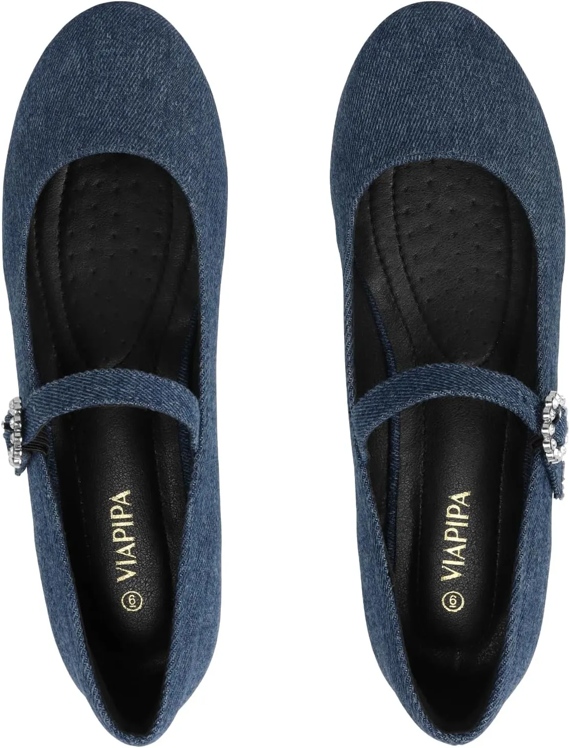 Womens Mary Jane Shoes Comfortable Strap Flats Dressy Casual Ballet Flats Shoes Floral Buckle Round Toe Black Flats Shoes for Women