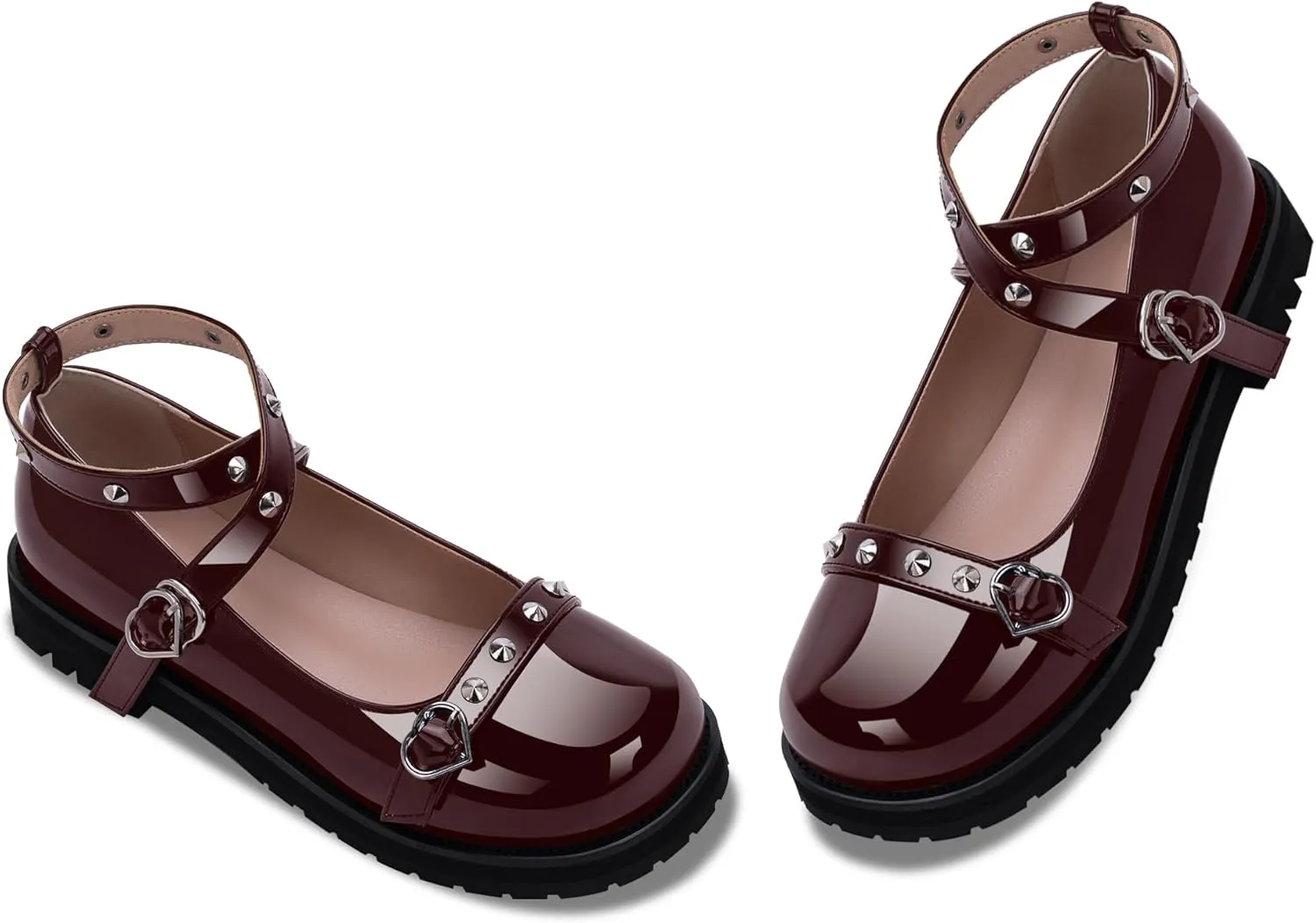 Women's Mary Janes Flats Platform Heels Ankle Strap Strappy Goth Shoes