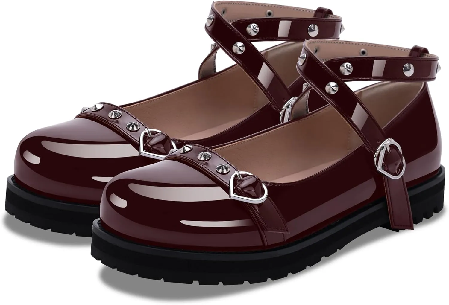 Women's Mary Janes Flats Platform Heels Ankle Strap Strappy Goth Shoes