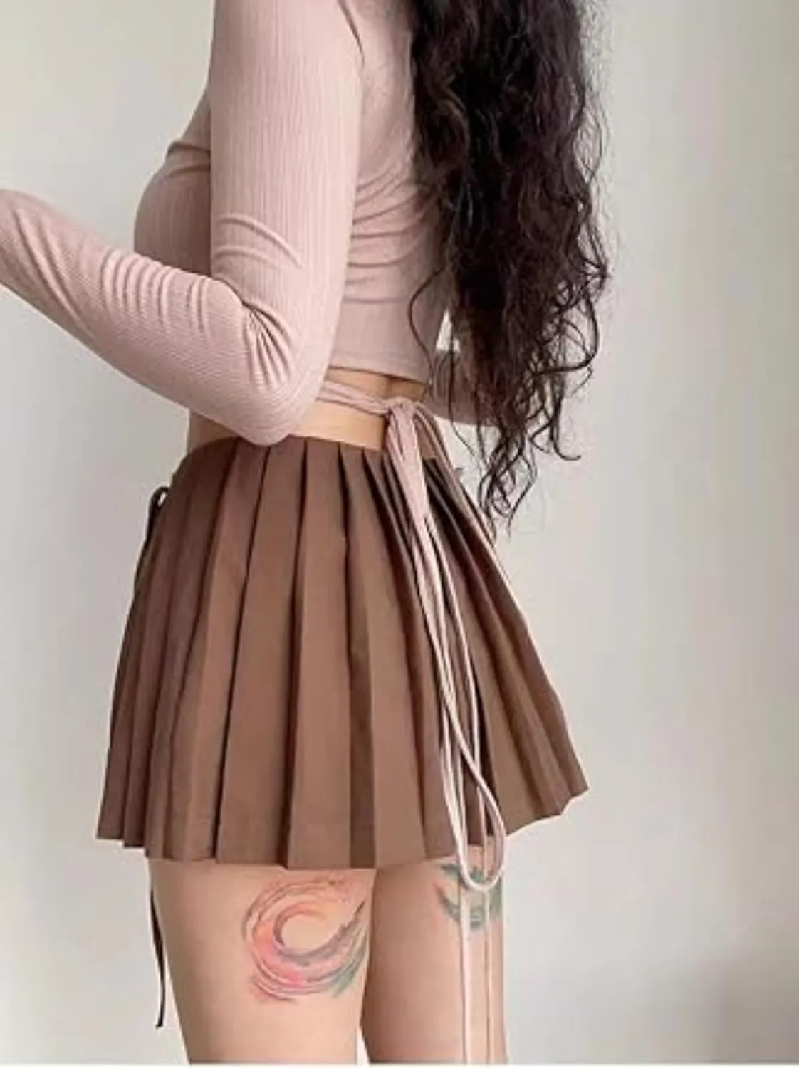 Women's Mini Skirt Lace Bow Pleated Zip Up Y2k Fairy Bodycon Skirt Sexy Streetwear Club Dress Harajuku Goth