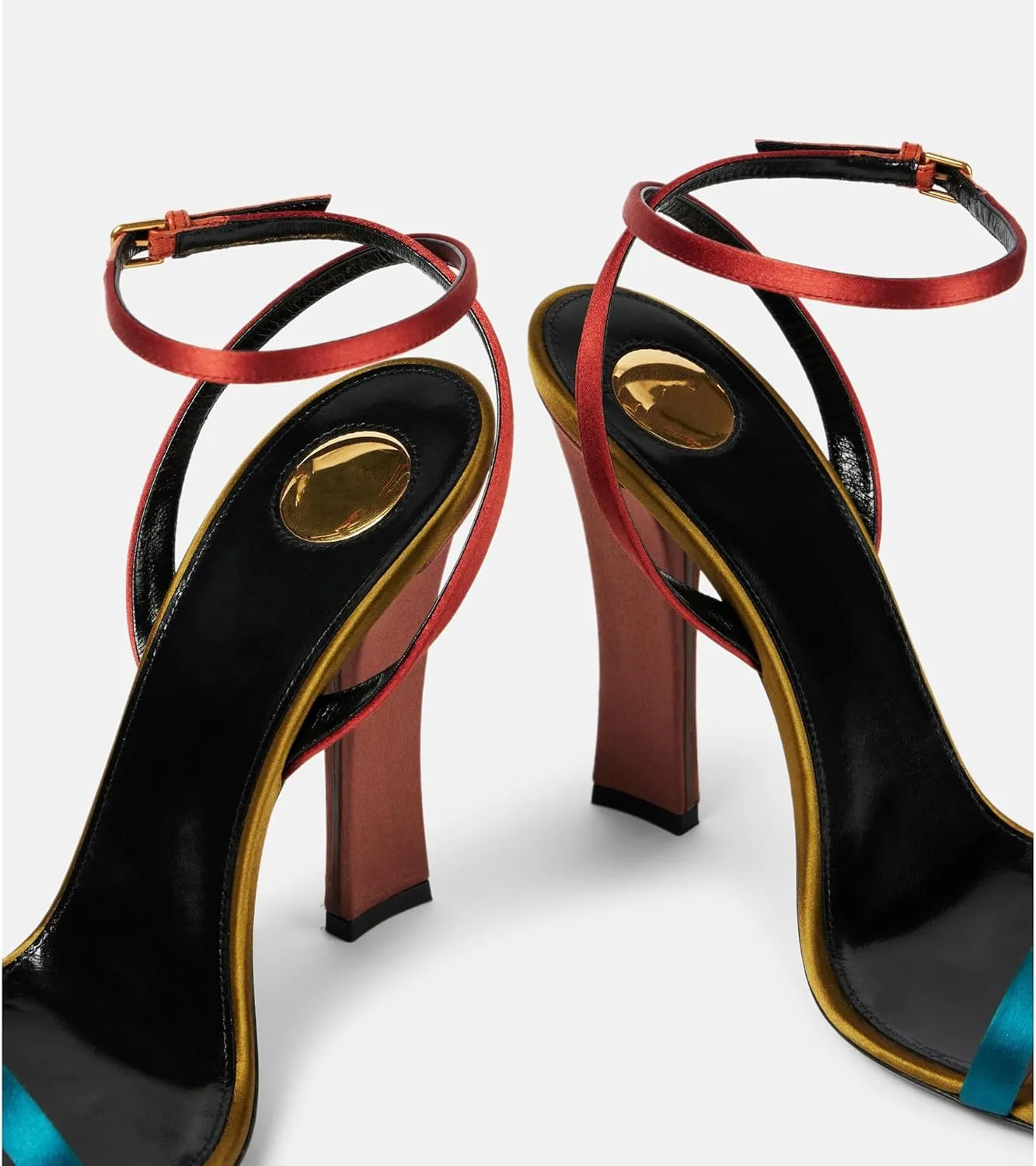 Women's Peep Toe Heels for Women Strappy square Open Toe Heeled Sandals Buckle Ankle Strap Heels Sexy Stiletto Wedding Dress Shoes