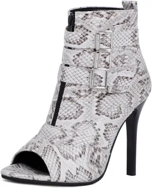 Women's Peep Toe Stilettos Heeled Sandals Boots Strappy Buckle High Heels Patry Dressy Ankle Booties