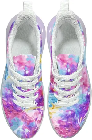 Women's Rainbow Sneaker Cozy Lightweight Air Cushion Footwear Travel Sneaker Breathable Anti-Slip Walking Shoes for Women US 6-11