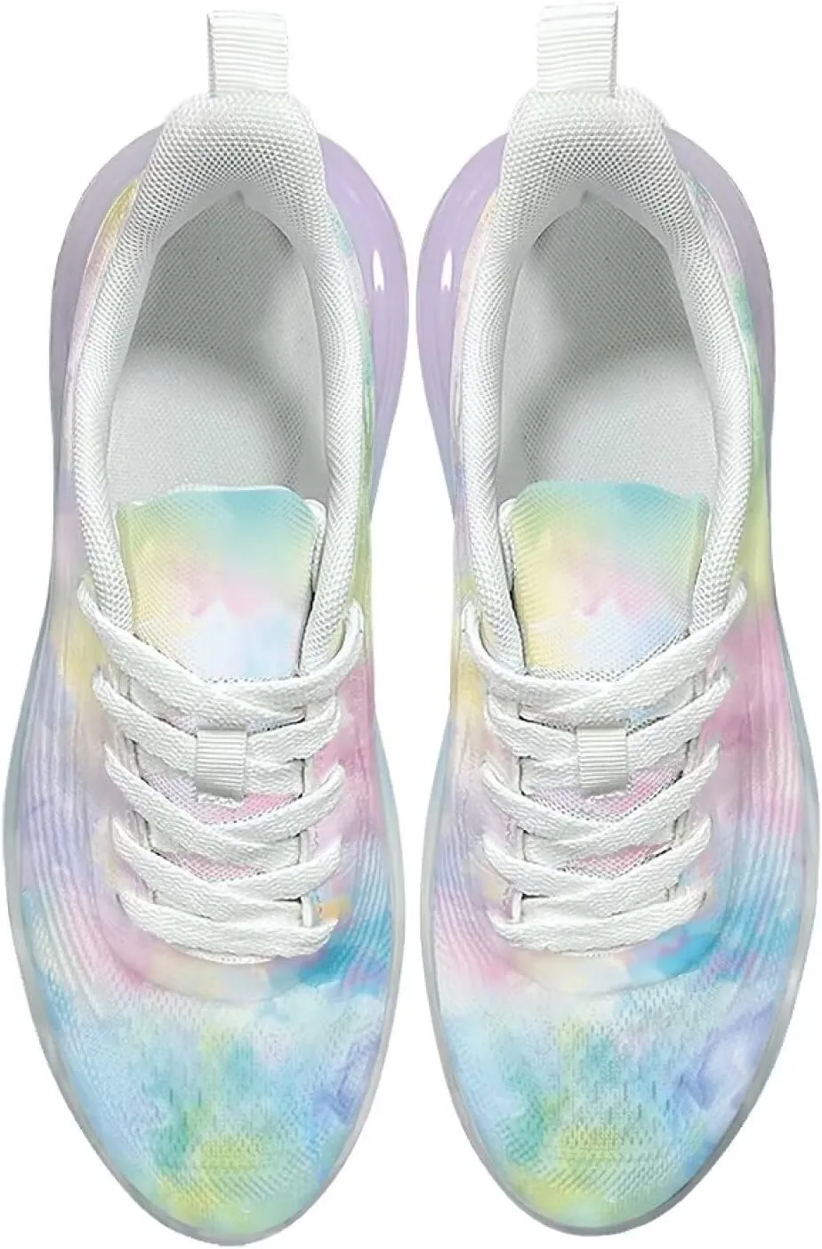 Women's Rainbow Sneaker Cozy Lightweight Air Cushion Footwear Travel Sneaker Breathable Anti-Slip Walking Shoes for Women US 6-11