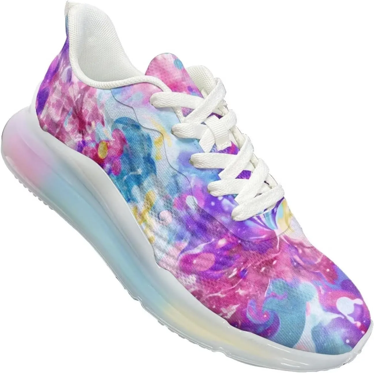 Women's Rainbow Sneaker Cozy Lightweight Air Cushion Footwear Travel Sneaker Breathable Anti-Slip Walking Shoes for Women US 6-11
