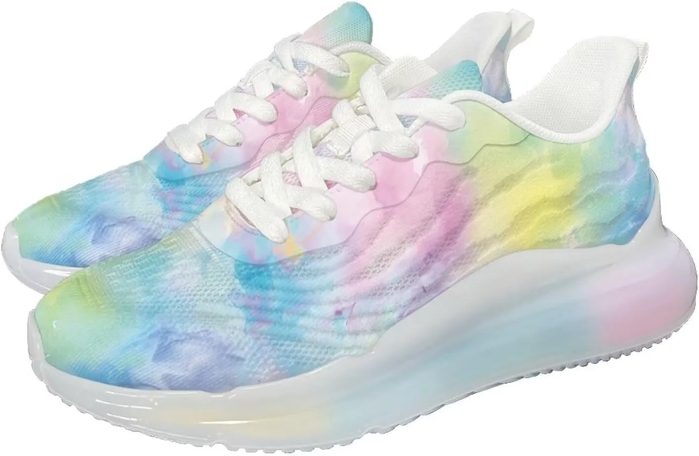 Women's Rainbow Sneaker Cozy Lightweight Air Cushion Footwear Travel Sneaker Breathable Anti-Slip Walking Shoes for Women US 6-11