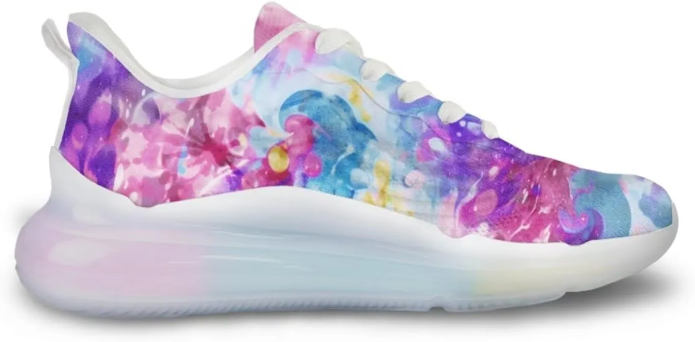 Women's Rainbow Sneaker Cozy Lightweight Air Cushion Footwear Travel Sneaker Breathable Anti-Slip Walking Shoes for Women US 6-11