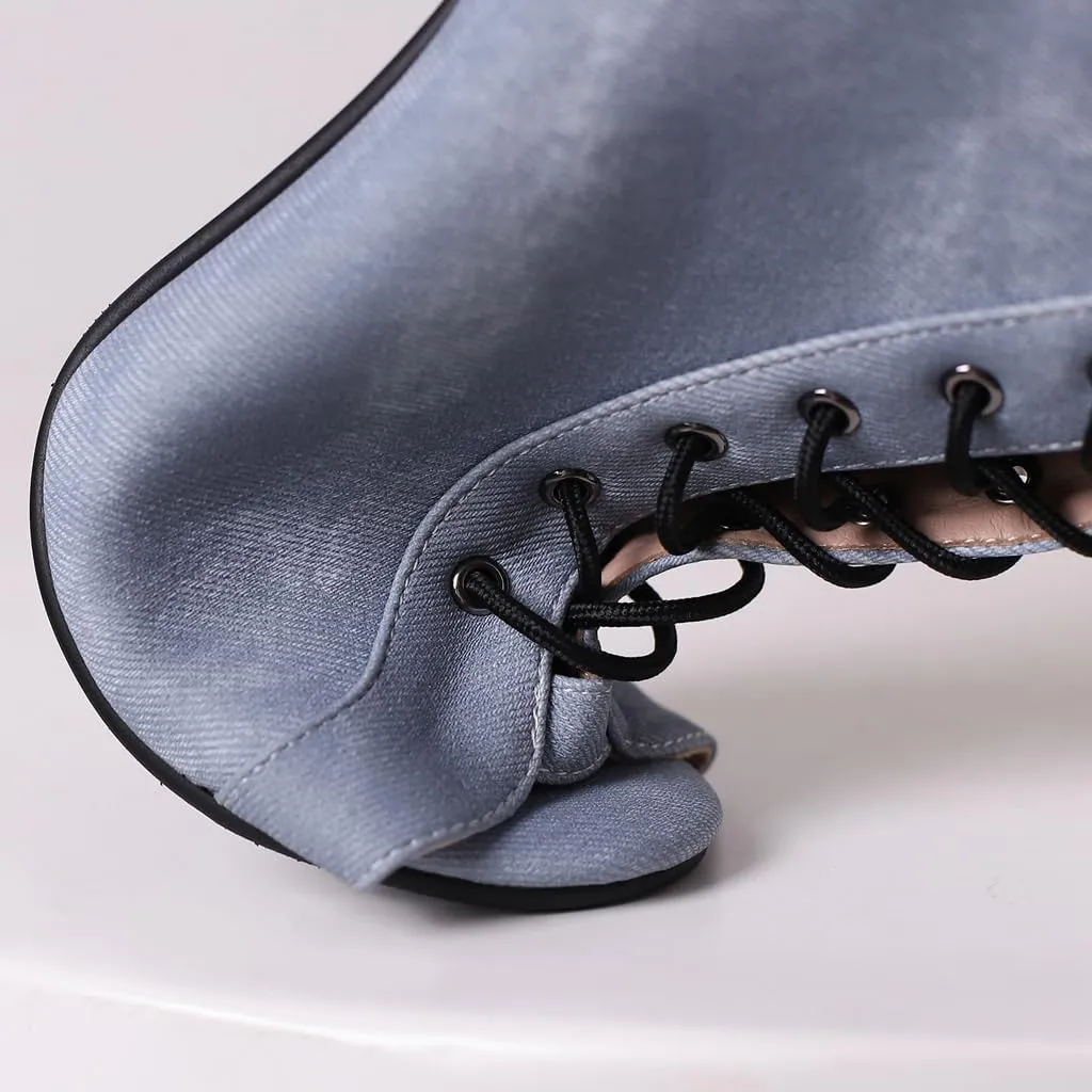 Women's Sexy Peep Toe Stilettos High Heels Ankle Booties Fashion Lace Up Dance Dressy Heeled Sandals