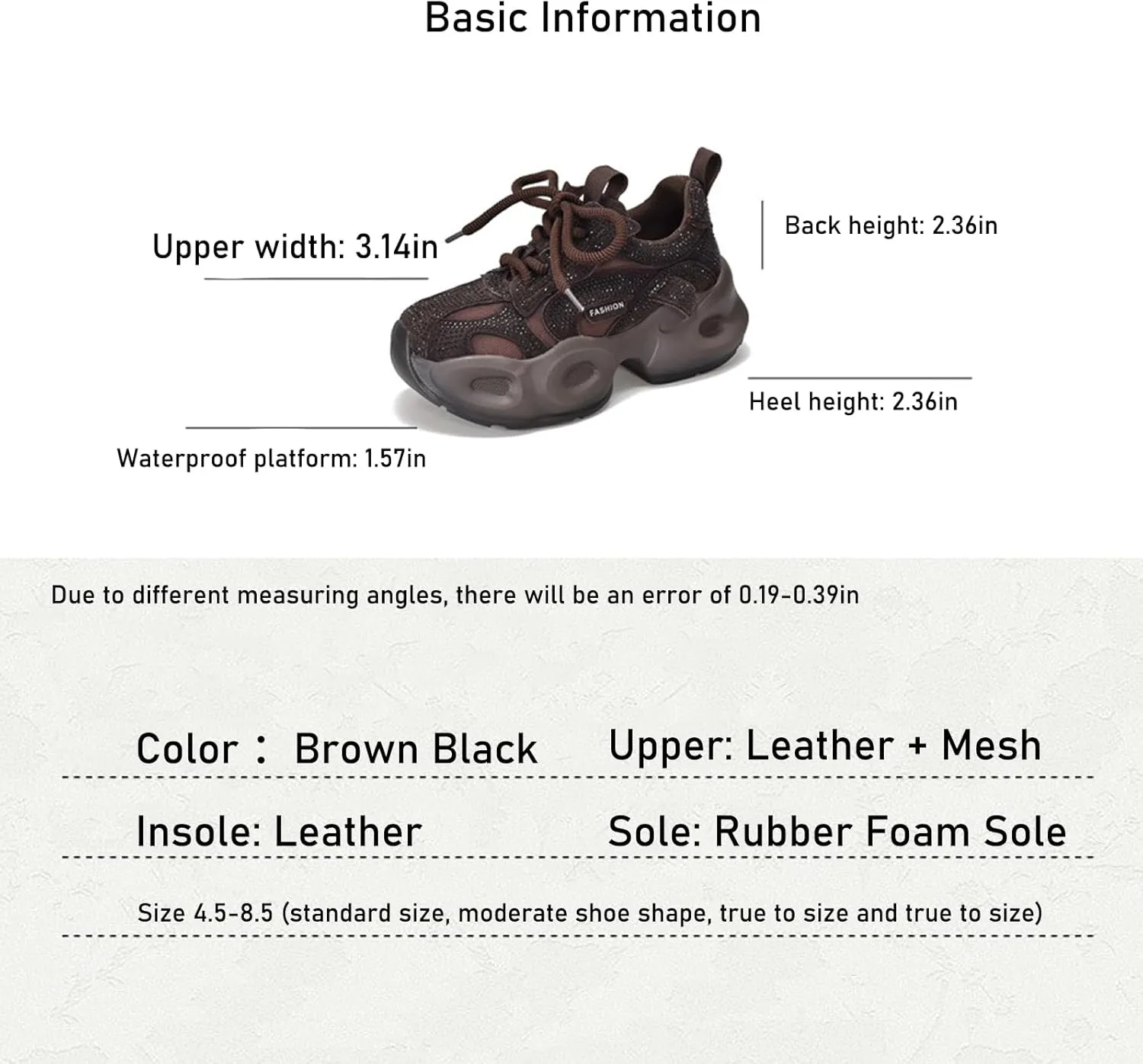 Women's Shiny Rhinestone Chunky Platform Fashion Sneakers Comfortable Mesh Wedge Heel Non-Slip Height-Enhancing Party Carnival Dad Shoes