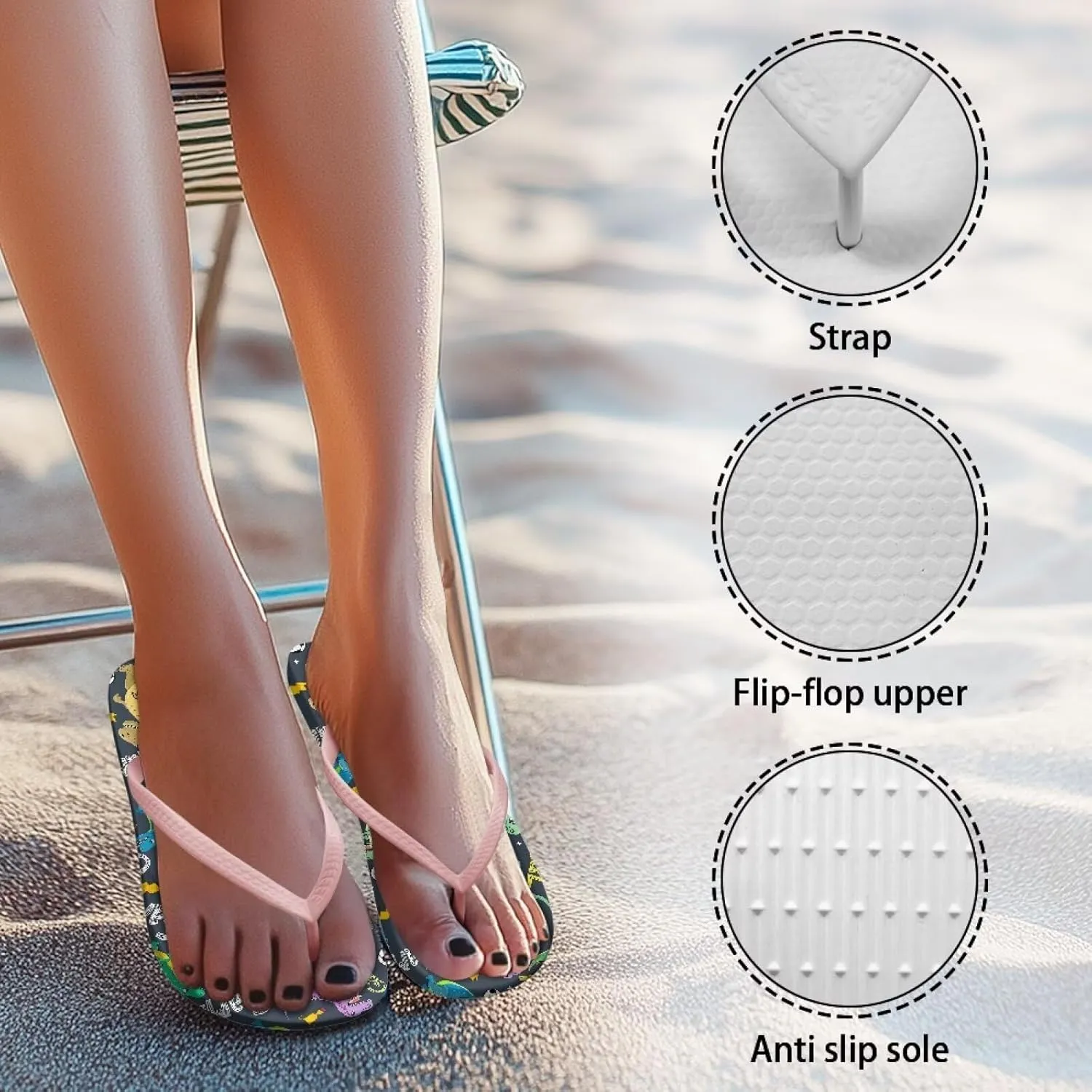 Womens Slide Sandals Fashion Tropical Flowers Slides Summer Beach Shoes Comfort Shower Sandals Anti-skid Bathroom Slippers Size US 5.5-9.5