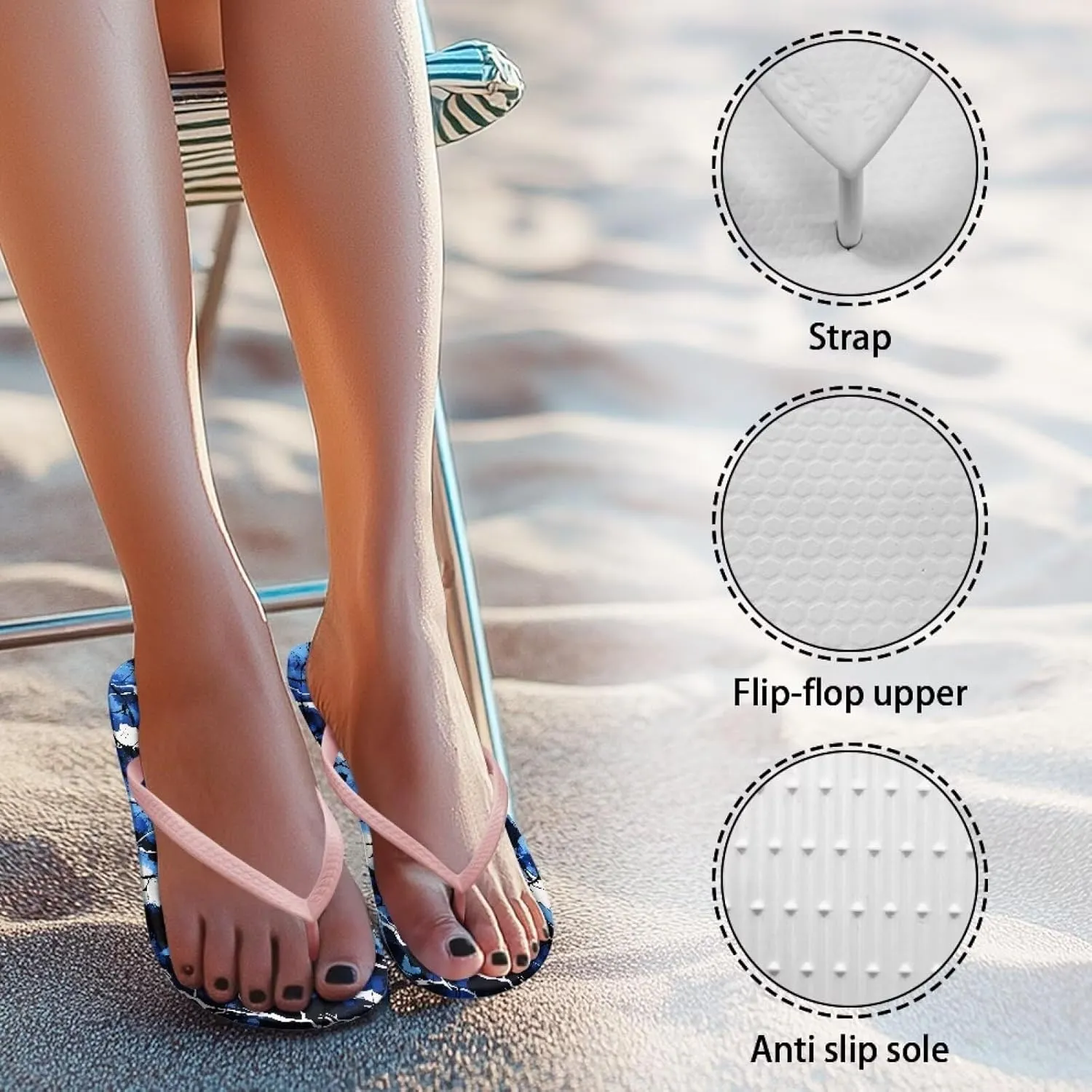 Womens Slide Sandals Fashion Tropical Flowers Slides Summer Beach Shoes Comfort Shower Sandals Anti-skid Bathroom Slippers Size US 5.5-9.5