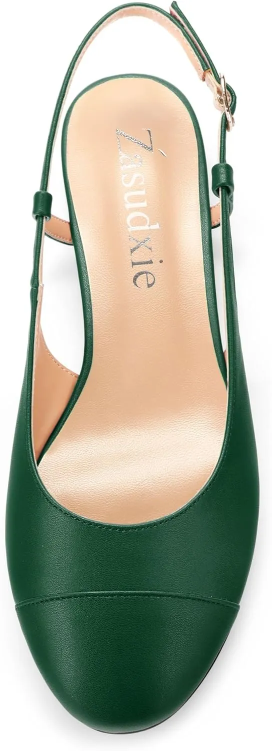 Women's Slingback Flats, Round Toe Flats for Women Dressy Casual Work Office Party, Women's Flats Dress Shoes