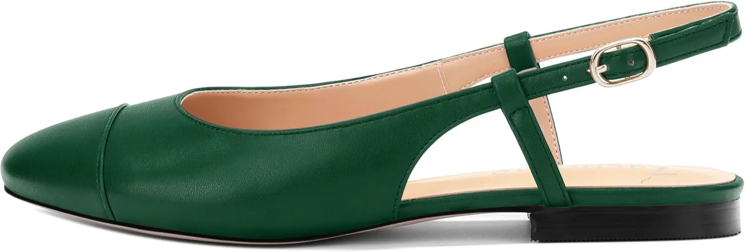 Women's Slingback Flats, Round Toe Flats for Women Dressy Casual Work Office Party, Women's Flats Dress Shoes