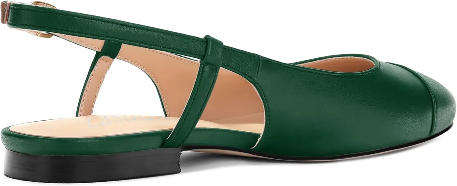 Women's Slingback Flats, Round Toe Flats for Women Dressy Casual Work Office Party, Women's Flats Dress Shoes