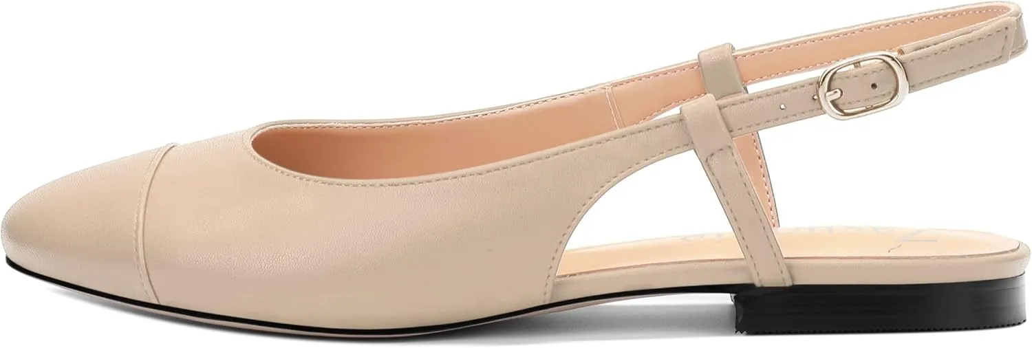 Women's Slingback Flats, Round Toe Flats for Women Dressy Casual Work Office Party, Women's Flats Dress Shoes