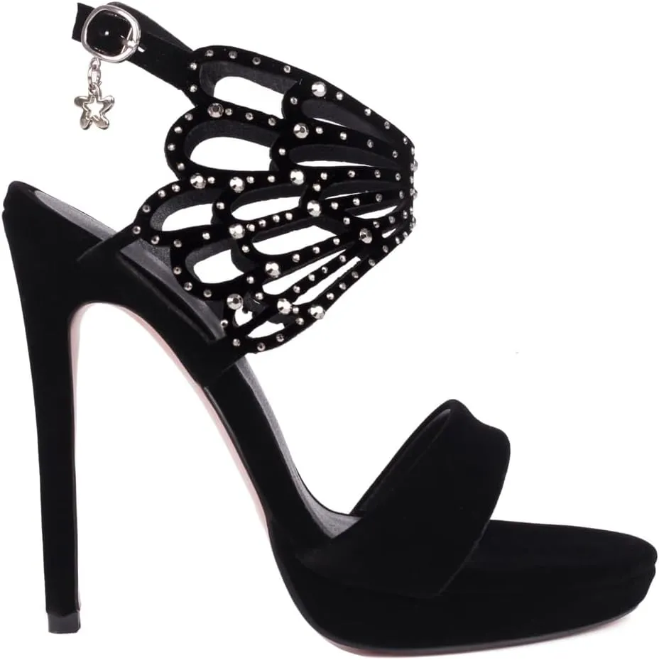 Women's Sparkly Rhinestone Stilettos High Heel Evening Sandals Sexy Platform Open Toe Wedding Party Heeled Sandal