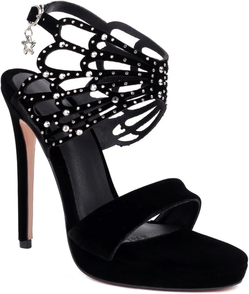 Women's Sparkly Rhinestone Stilettos High Heel Evening Sandals Sexy Platform Open Toe Wedding Party Heeled Sandal