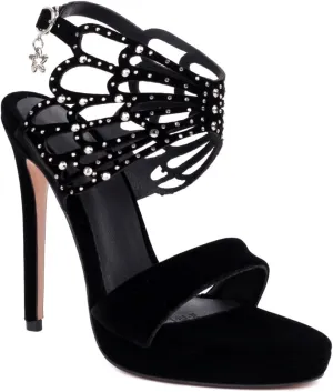 Women's Sparkly Rhinestone Stilettos High Heel Evening Sandals Sexy Platform Open Toe Wedding Party Heeled Sandal