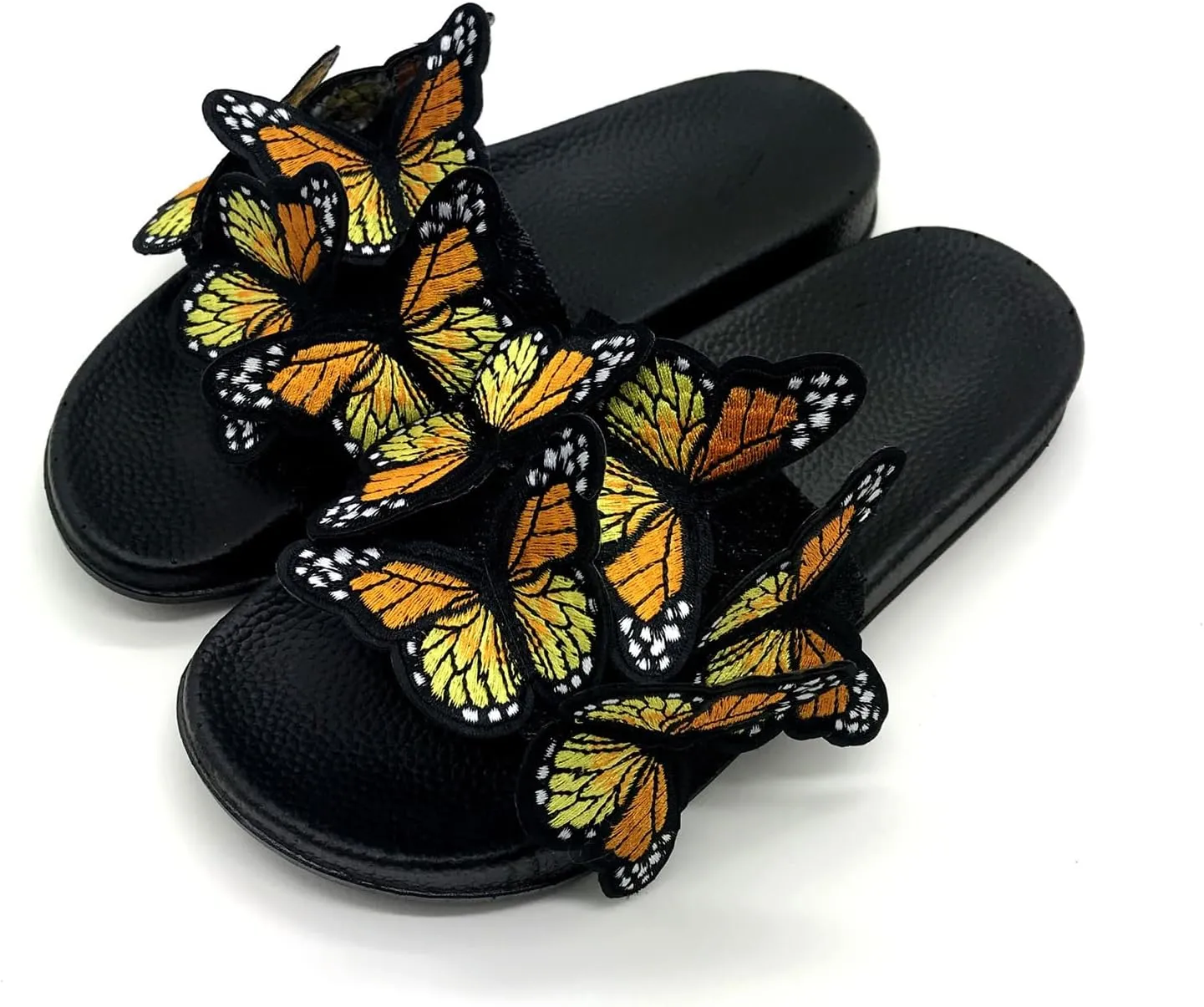 Women's Summer Flat Slide Sandals,Fashion Butterfly Sandals Summer Comfy Anti-Slip Open Toe Beach Slippers