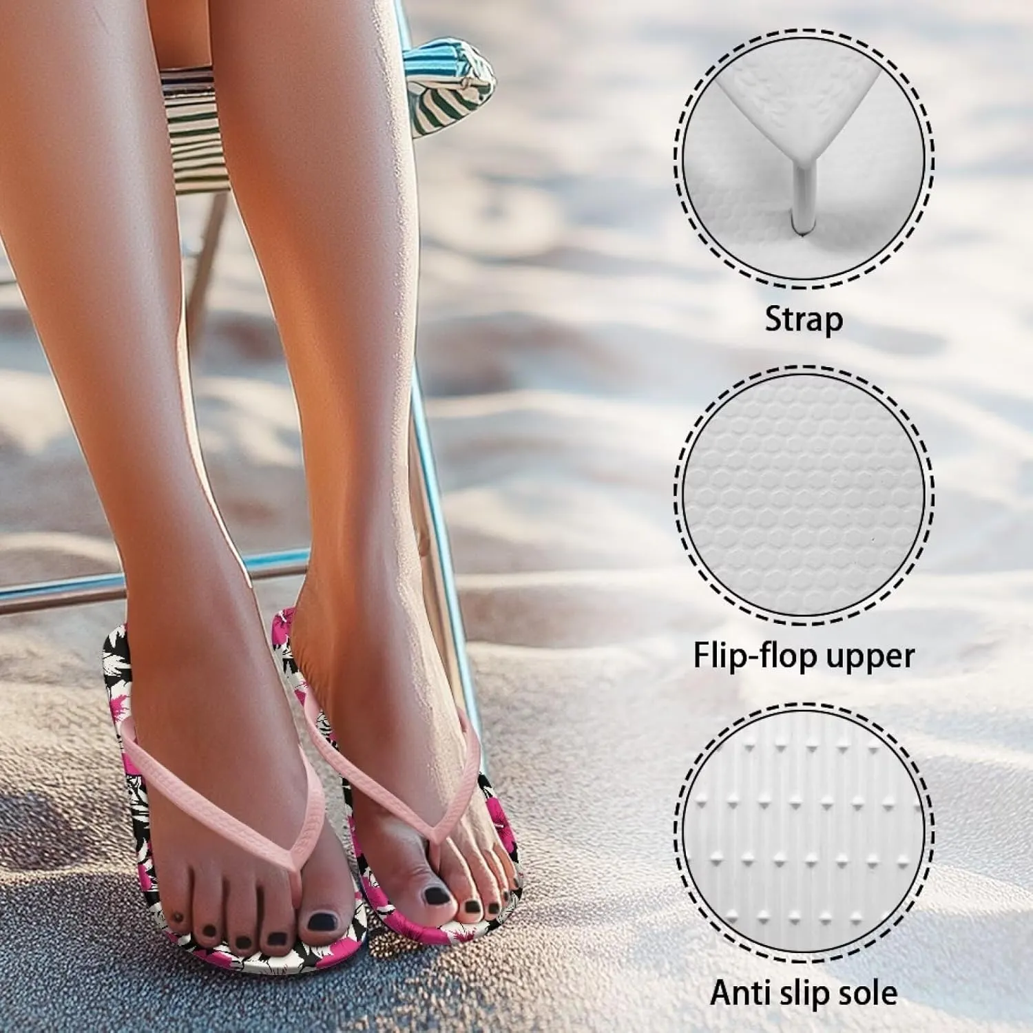 Womens Toe Slide Sandals Starfish Shells Fashion Beach Shoes Summer House Slides Comfort Shower Sandals Anti-skid Bathroom Slippers Size US 5.5-9.5