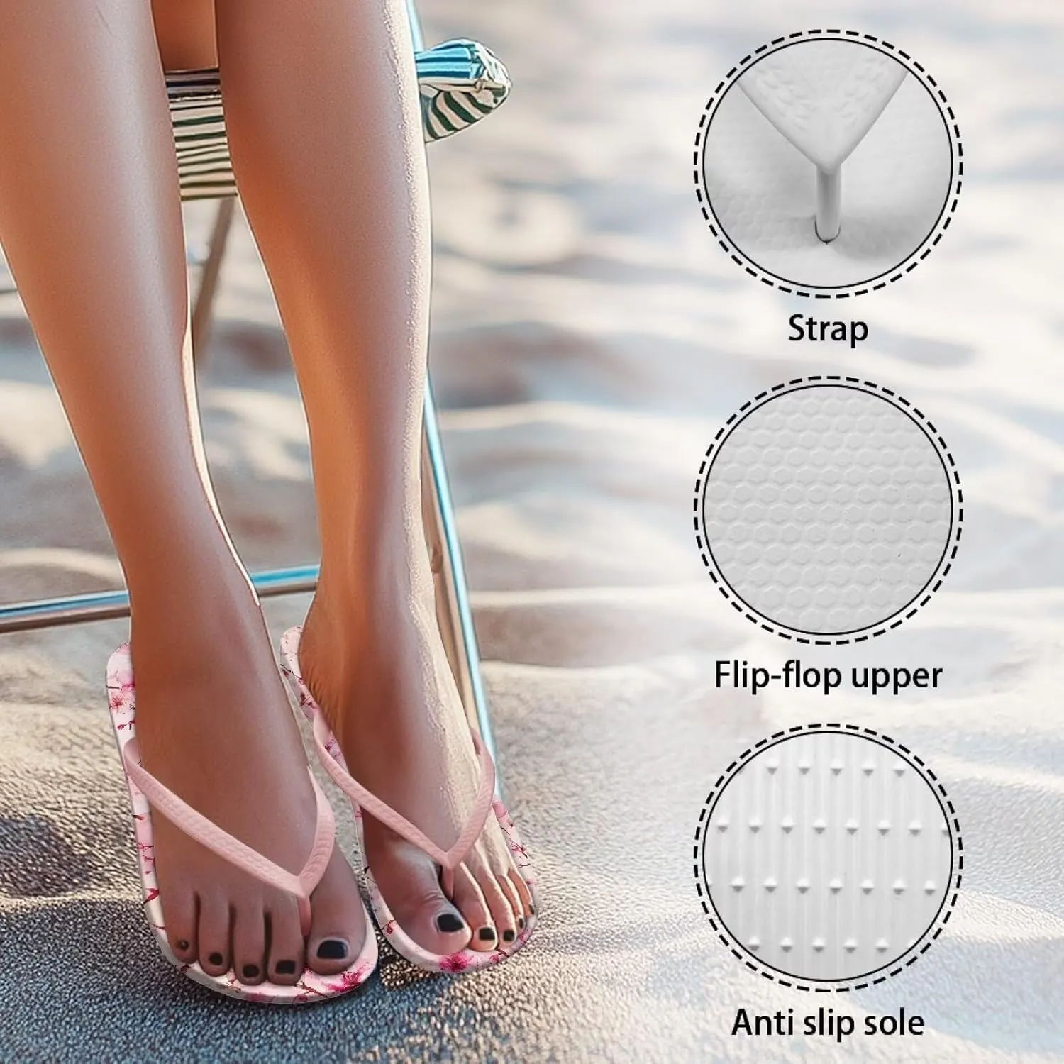 Womens Toe Slide Sandals Starfish Shells Fashion Beach Shoes Summer House Slides Comfort Shower Sandals Anti-skid Bathroom Slippers Size US 5.5-9.5