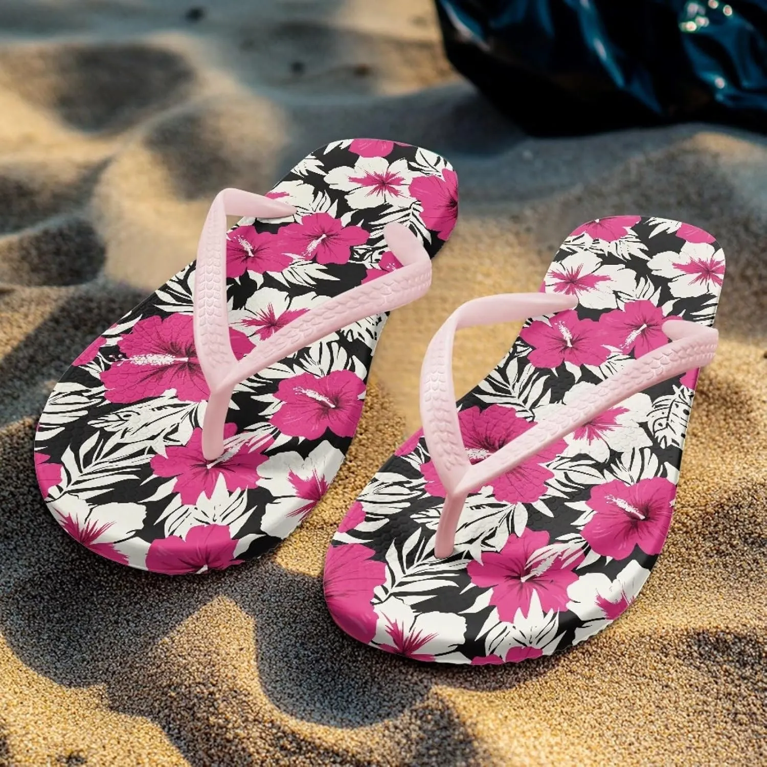 Womens Toe Slide Sandals Starfish Shells Fashion Beach Shoes Summer House Slides Comfort Shower Sandals Anti-skid Bathroom Slippers Size US 5.5-9.5