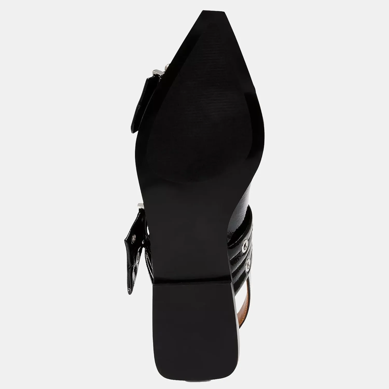 Women's Wide Welt Ballet Buckle Flats Comfortable Slingback Ballerina Squared Block Heel Sheos