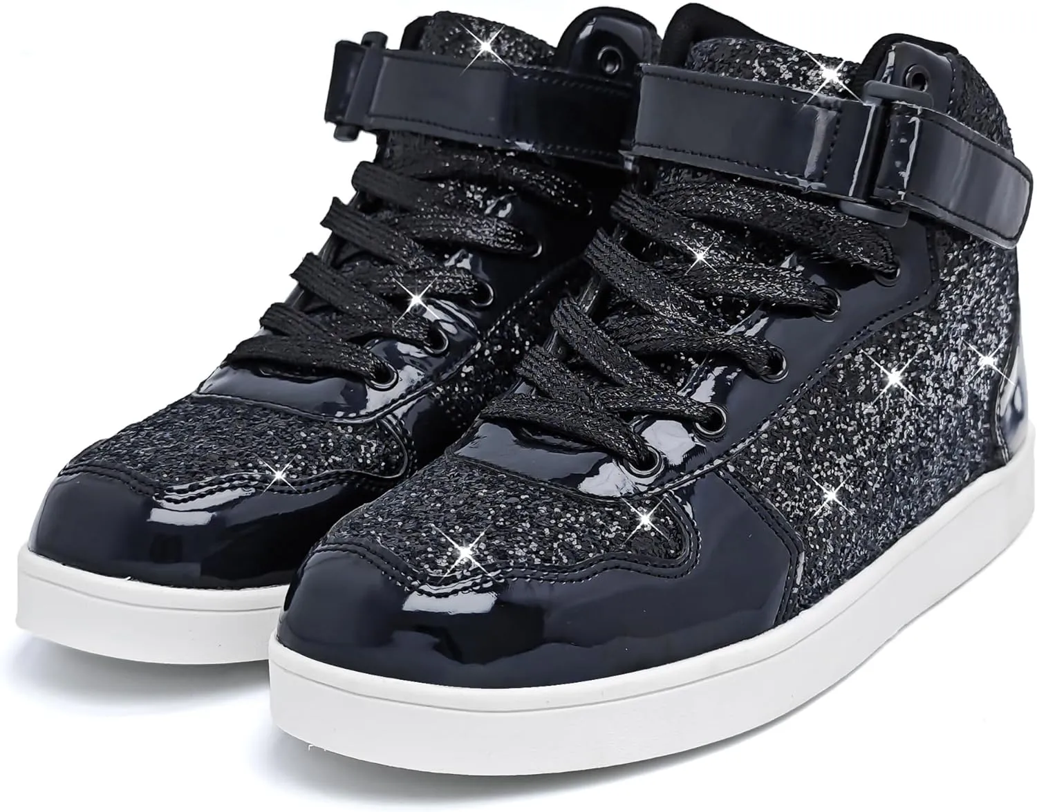 Wooowyet Glitter Shoes Kids High Top Sneakers for Boys Girls Gift Party Birthday Christmas Halloween