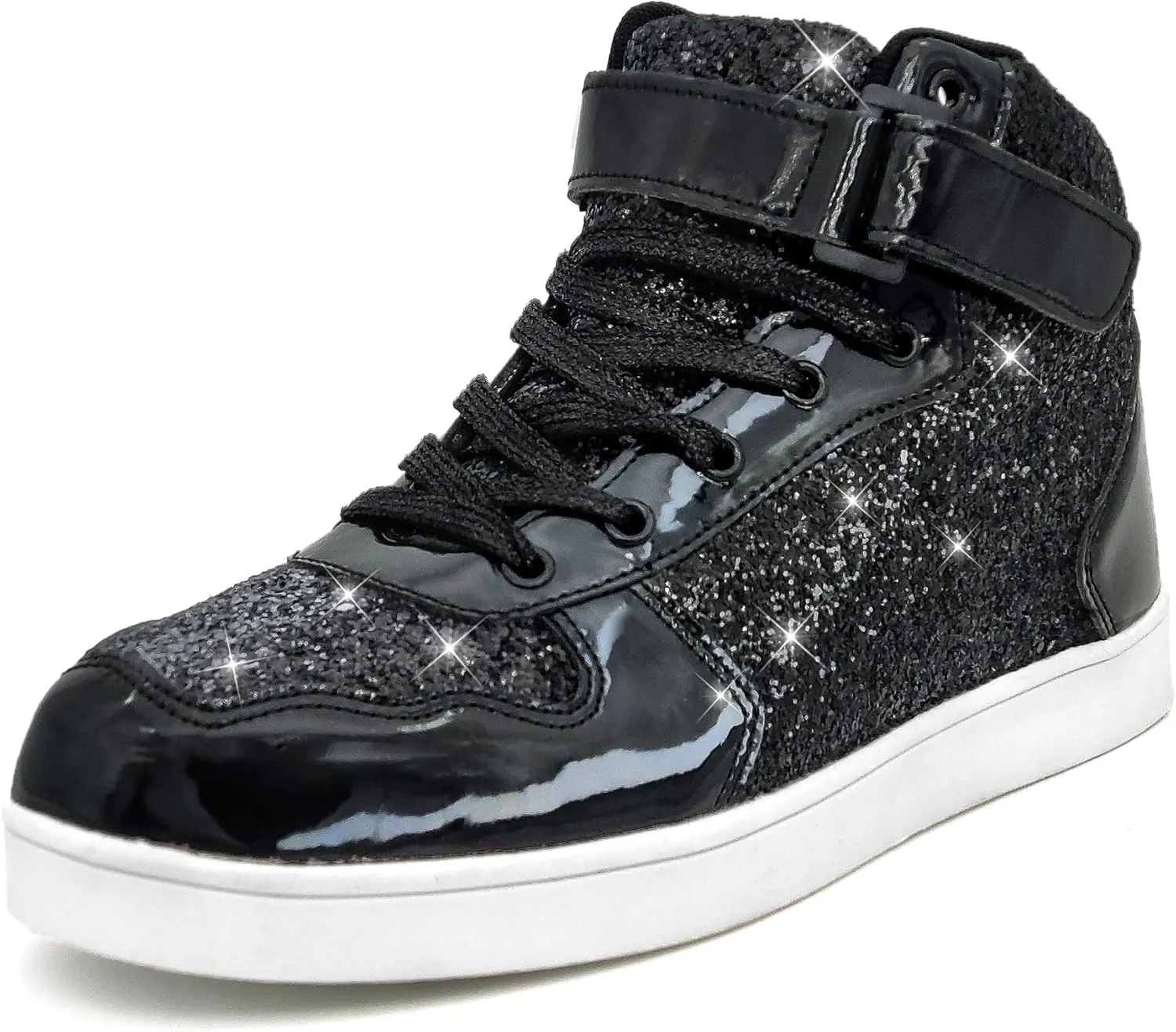 Wooowyet Glitter Shoes Kids High Top Sneakers for Boys Girls Gift Party Birthday Christmas Halloween