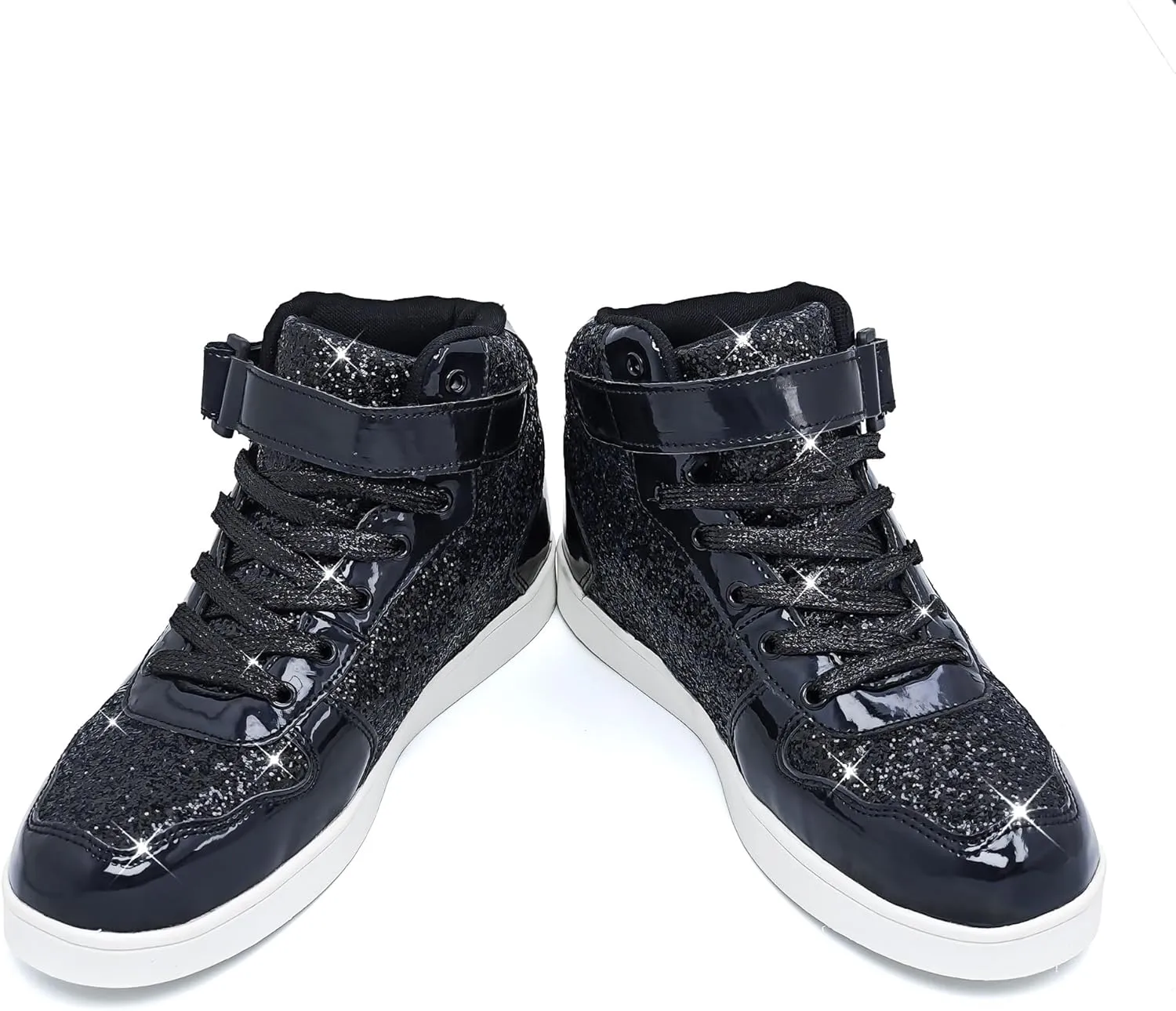 Wooowyet Glitter Shoes Kids High Top Sneakers for Boys Girls Gift Party Birthday Christmas Halloween