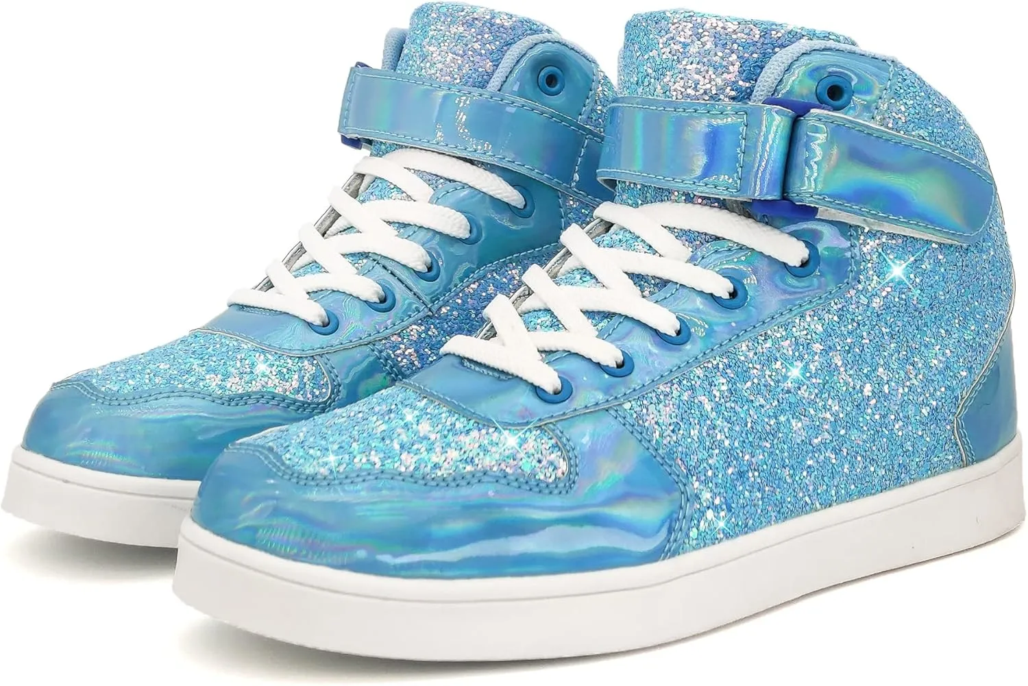 Wooowyet Glitter Shoes Kids High Top Sneakers for Boys Girls Gift Party Birthday Christmas Halloween