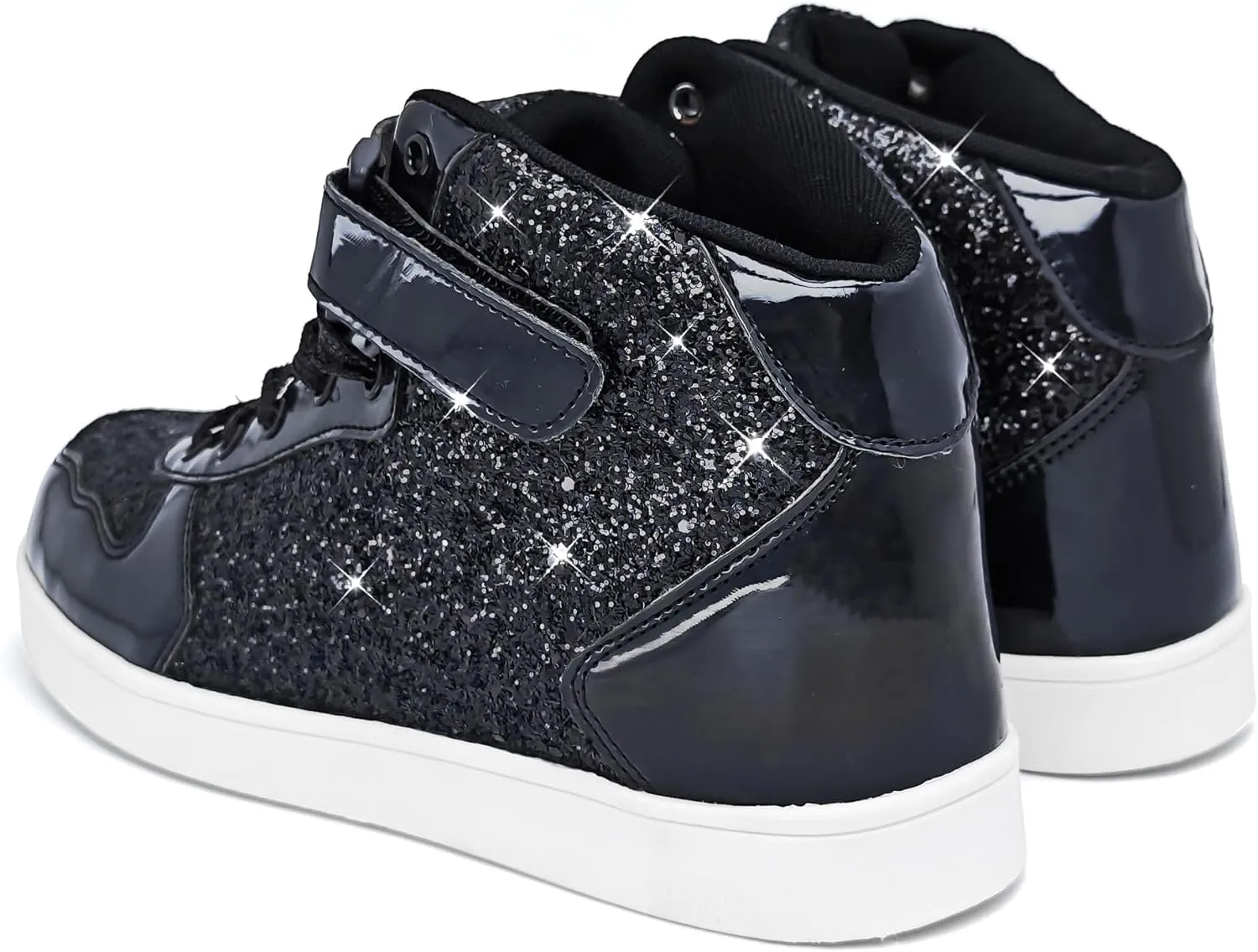 Wooowyet Glitter Shoes Kids High Top Sneakers for Boys Girls Gift Party Birthday Christmas Halloween