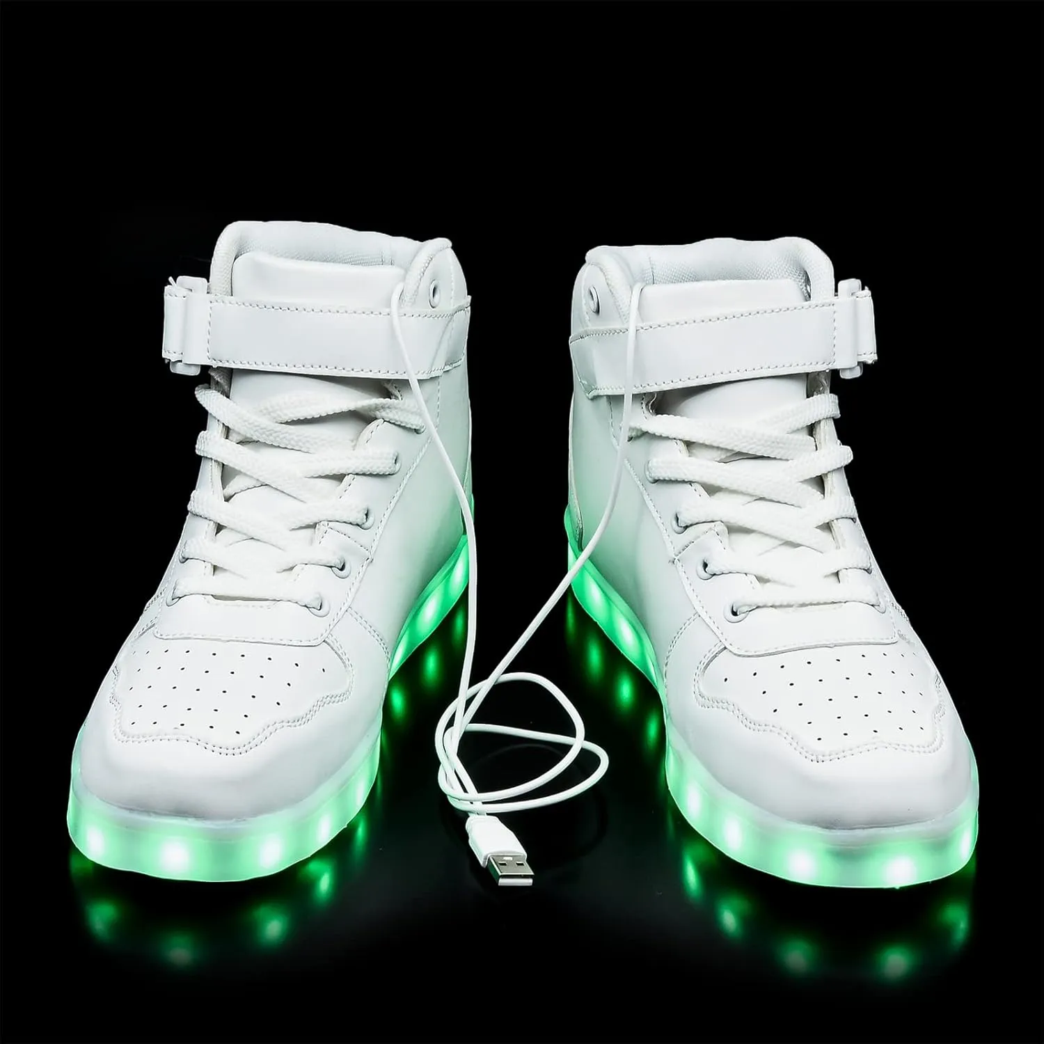 Wooowyet Men LED Light Up Shoes for Women High Top Lights Sneakers Glowing Neon Luminous Sequin Fashion Sparkle Bling Shiny Punk Boots LED Shoes