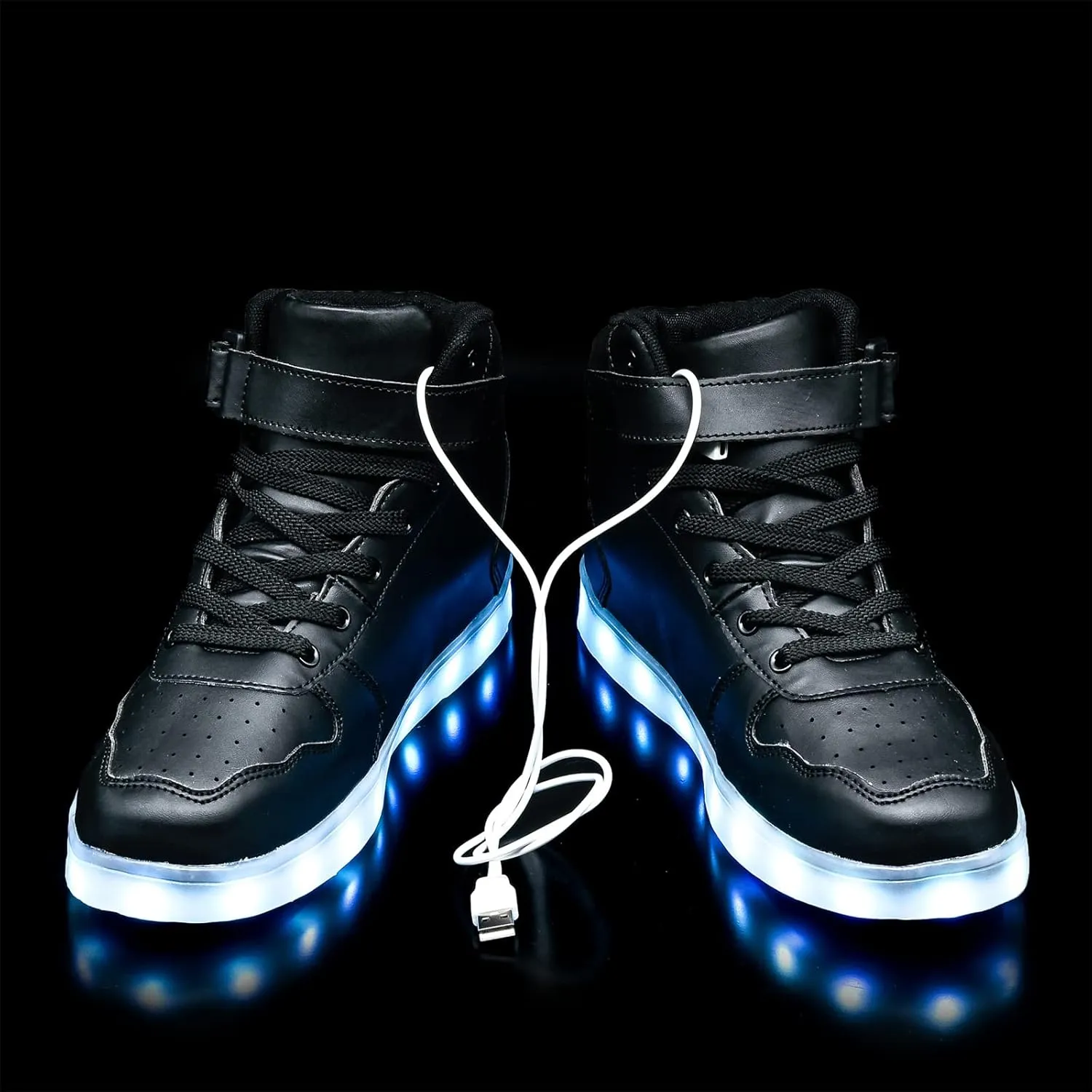 Wooowyet Men LED Light Up Shoes for Women High Top Lights Sneakers Glowing Neon Luminous Sequin Fashion Sparkle Bling Shiny Punk Boots LED Shoes