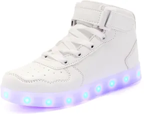 Wooowyet Men LED Light Up Shoes for Women High Top Lights Sneakers Glowing Neon Luminous Sequin Fashion Sparkle Bling Shiny Punk Boots LED Shoes