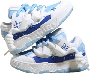 Y2K Walking Cute Sneakers for Women Thick Sole Walking Shoes Flat Platform Chunky Kawaii Style